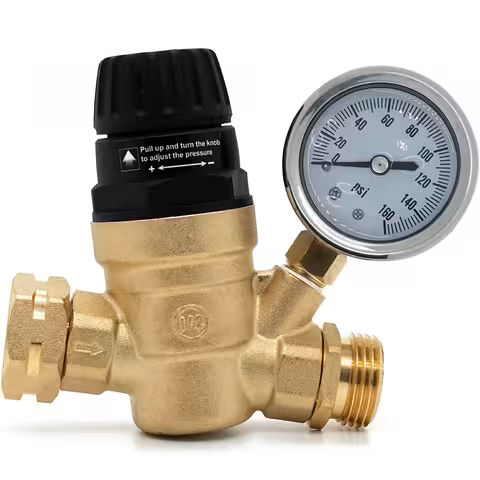 Vee rõhu regulaator / vähendaja 3/4″ koos manomeetriga – piiraja niisutamiseks, hüdroforile, pumbale, boilerile, haagissuvilale
