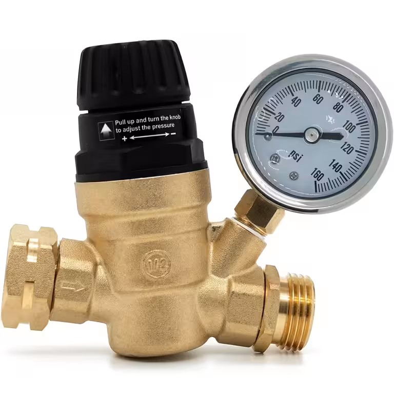 Vee rõhu regulaator / vähendaja 3/4″ koos manomeetriga – piiraja niisutamiseks, hüdroforile, pumbale, boilerile, haagissuvilale