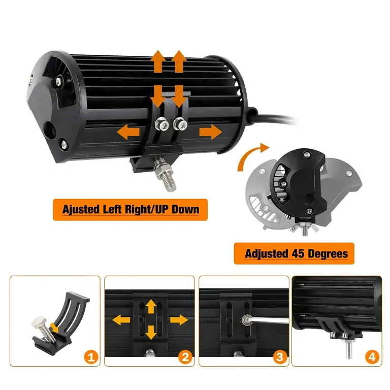 Kahekordne LED BAR komplekt 240 W Komplekt 2 LED BAR-i tugeva kinnitusdetailiga, off-road sõidukitele