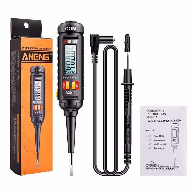 Digitaalne pingetester 12V, 24V, 220V – automaatne pliiatsmultimeeter professionaalse ekraaniga ja NCV