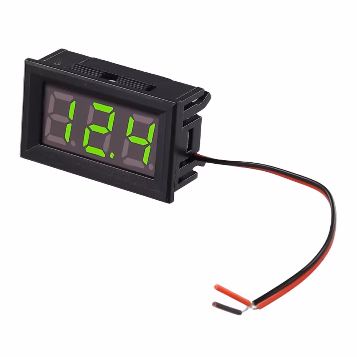 Üksikasjalik pilt paneel digitaalse voltmeetri kaablist, rõhutades kvaliteeti ja ühendust