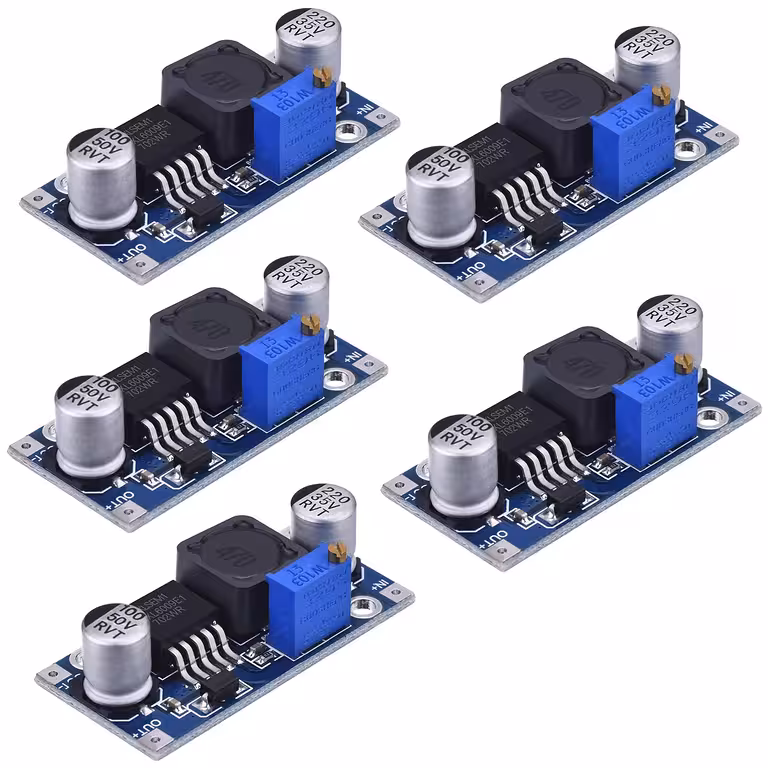 5 komplekti XL6009 DC-DC step-up muundur 4A – reguleeritav pinge 3V–32V → 5V–35V