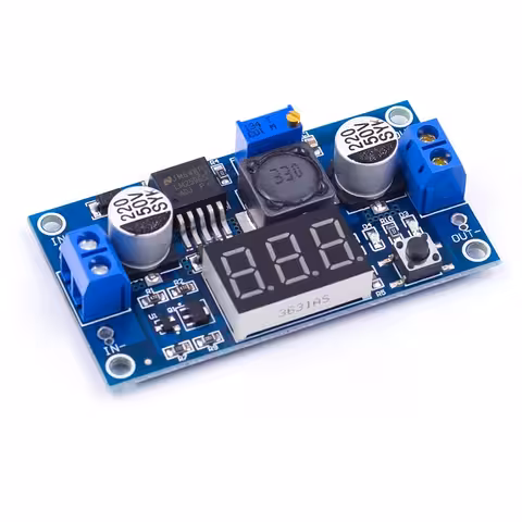 LM2596 step-down DC-DC buck-muundur ekraaniga – reguleeritav pinge 1,25V–37V 3A