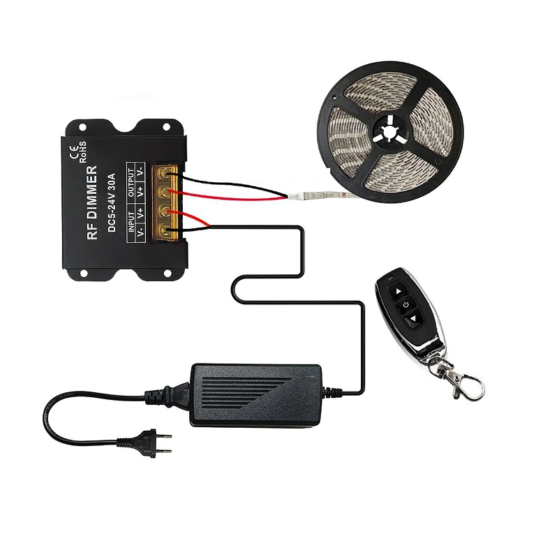 Diagramm dimmeri ühendamiseks monokroomse LED ribaga DC 5V 12V 24V 30A