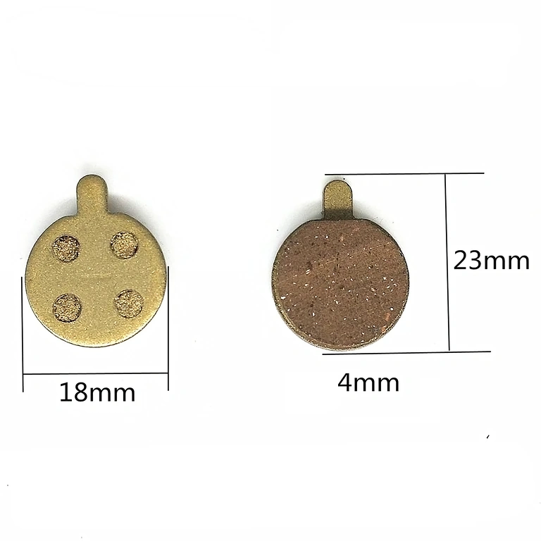 Piduriklotside mõõtmed Täpsed mõõtmed piduriplaatidest (18 x 23 x 4 mm)