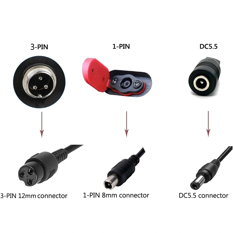 8 mm koaksiaalühendusega laadija 36V–42V 3A laadija Xiaomi ja Segway-Nineboti tõukeratastele, koaksiaalne pistik 8mm