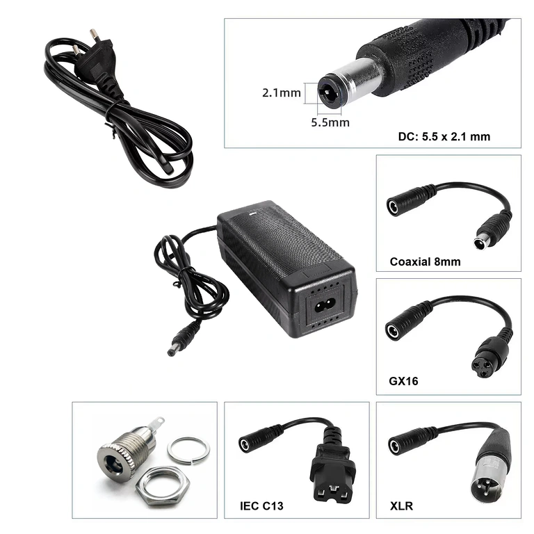 IEC C13-ühendusega laadija 60V–67.2V 2A laadija IEC C13 pistikuga CityCoco, Harley skuutritele ja tritsiklitele