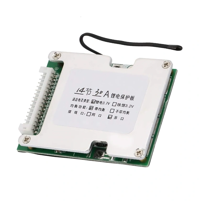 BMS 14S 52V kaitsepiirkond Nutikas BMS 14S 52V 30A, ülepinge ja alapingekaitsega