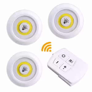 3 LED-spoti komplekt kaugjuhtimispuldiga – patareidega sisetuledeks