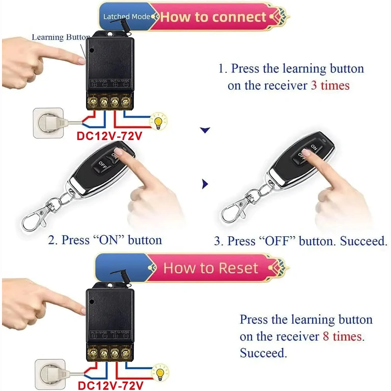 RF 433MHz moodul, relee kaugjuhtimispuldiga täpseks ja turvaliseks juhtimiseks