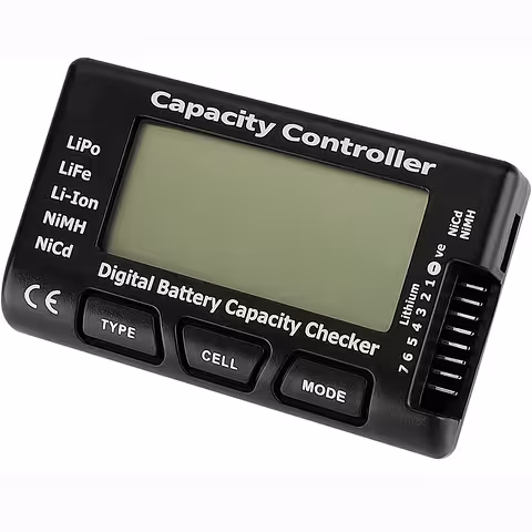 Akutester 18650 Li-Ion, LiPo, LiFe, NiMH, NiCd 2–7S – pinge ja mahtuvuse kontroll