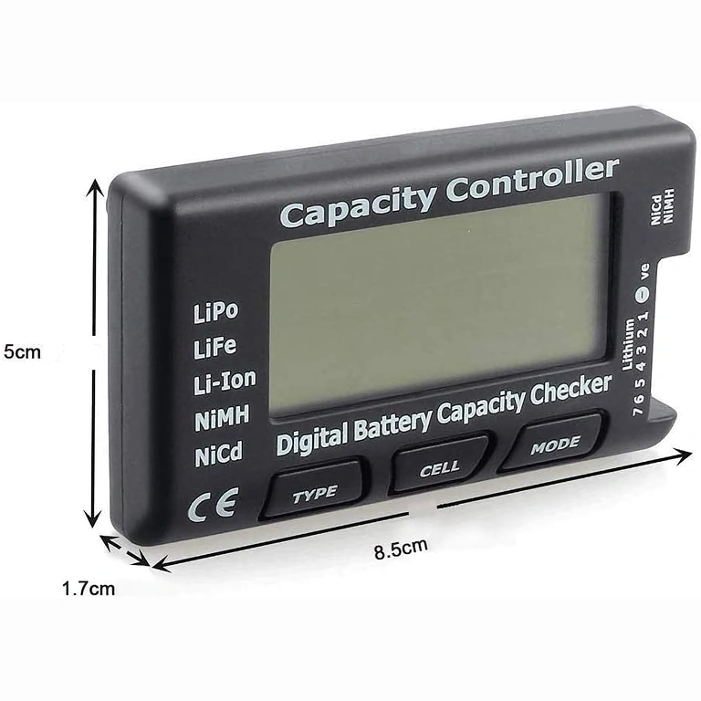 18650 Li-Ion ja LiPo 2–7S digitaaltester, täpne ja kiire