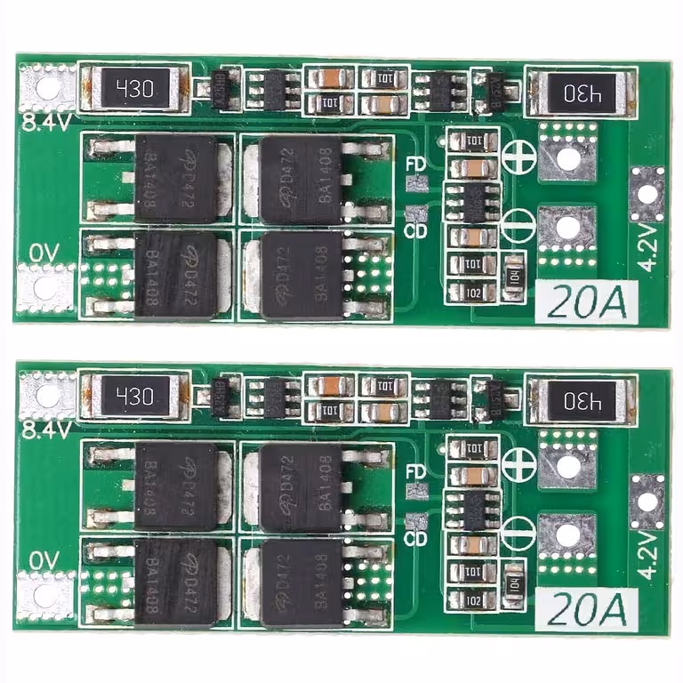 Komplekt 2 tk – BMS moodul 2S 20A 7.4V tasakaalustusega