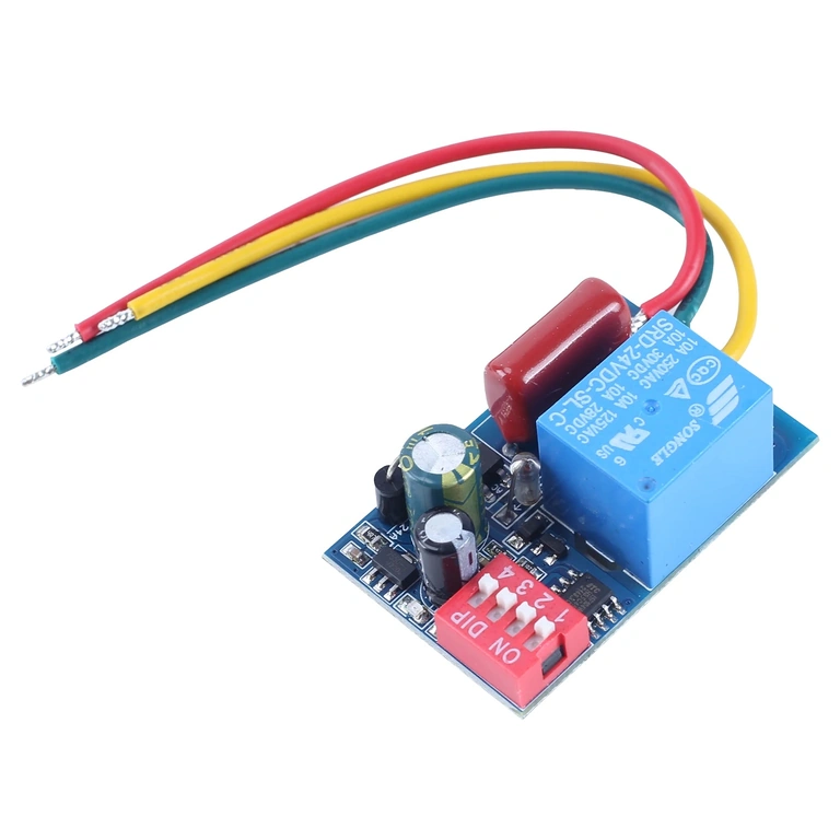 Mekaanilise/analoogse ajastusega releemooduli komponendid, detailvaade