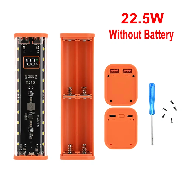 Power bank 18650 korpus USB ja Type-C portidega