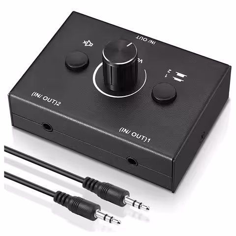 Helilüliti / audio lüliti – stereoallikate valija, RCA/3,5 mm jaotur