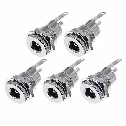 Komplekt 5 tk – DC toitepistik 12V 5.5mm × 2.1mm – emane