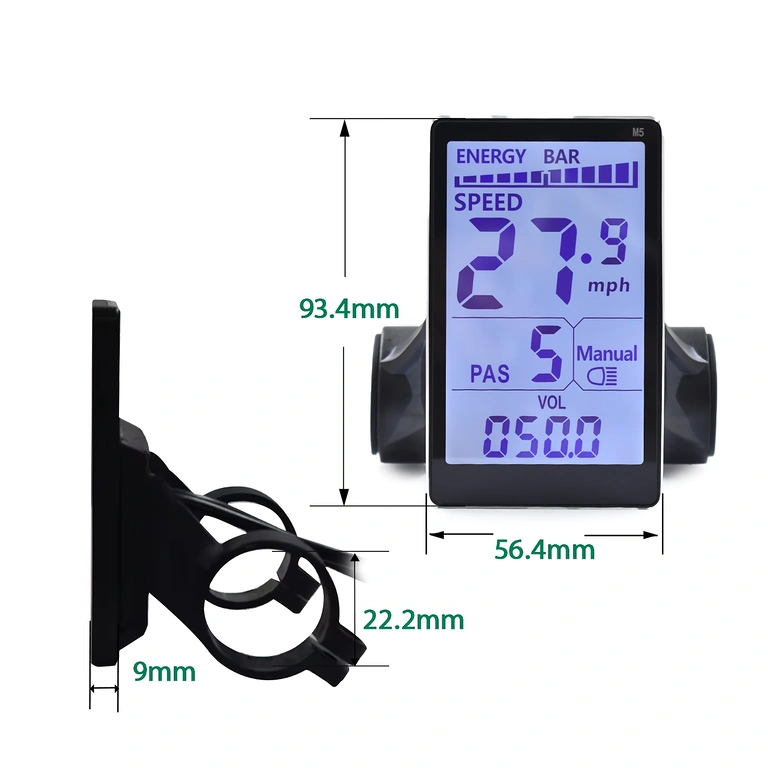 Controller M5 mõõtmed Elektrijalgratta M5 kontrolleri kompaktsed mõõtmed 110x55x30 mm