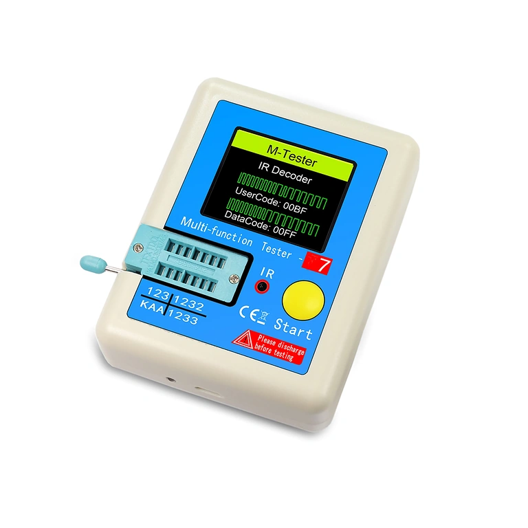 Värviline TFT-ekraan LCR-T7 testeril – detail